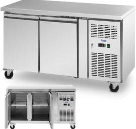 šaldomas Gastronomijos Stalas Ant Ratukų 2 Skyriai 260 L 136x70x85 Cm