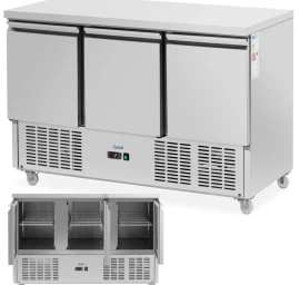 šaldomas Gastronomijos Stalas Ant Ratukų 3 Skyriai 360 L 137 X 70 X 95 Cm