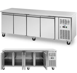 šaldomas Gastronomijos Stalas Ant Ratukų 4 Skyriai 550 L 223x70x85 Cm