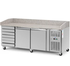 šaldomas Picų Stalas 2 Skyriai 7 Stalčiai Ant Ratukų 390 L 202 X 80 X 100 Cm