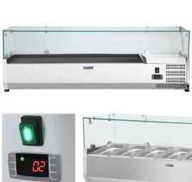 šaldymo Padėklas Su Stikliniu Dangčiu 5x Gn1/3 Ir 1x Gn1/2 150cm