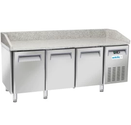 šaldytuvas Picų Stalas Su Granito Apvado Stalviršiu 3 Durys 186 L 450 W