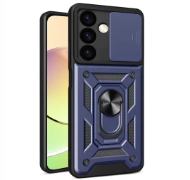 „samsung Galaxy A15 Hybrid Armor Camshield“ šarvuotas Dėklas Su Fotoaparato Apsauga – Mėlynas