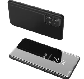 samsung Galaxy A73 Clear View Case Dėklas Su Atvartu - Juodas