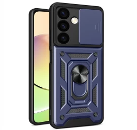 Samsung Galaxy S24 Hybrid Armor Camshield Fotoaparato Dėklas, Mėlynas