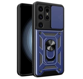 Samsung Galaxy S24 Ultra Hybrid Armor Camshield Fotoaparato įmautė Mėlyna