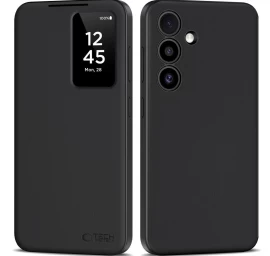 samsung Galaxy S25 Išmaniosios Piniginės Dėklas - Matinės Juodos Spalvos