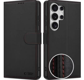 samsung Galaxy S26 Ultra Wallet Dėklas - Juodai Raudonas