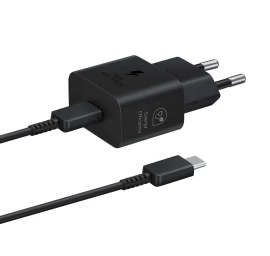 samsung Gan 25w Sfc Tinklo įkroviklis Su Usb-c Kabeliu, Juodas