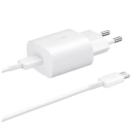 samsung Usb-c 25 W Tinklo įkroviklis Su Usb-c Kabeliu - Baltas