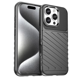 šarvuota Silikoninė įmautė iphone 16e Thunder Case - Juoda