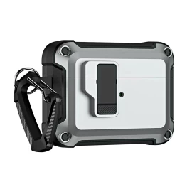 šarvuotas airpods 4 Dėklas Su Užtrauktuku - Pilkas
