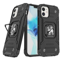 šarvuotas Dėklas iphone 14 Plus Magnetinis Laikiklis Ring Armor Juodas