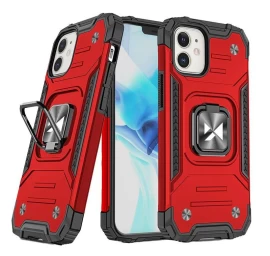 šarvuotas Dėklas iphone 14 Plus Su Magnetiniu Laikikliu Ring Armor Red