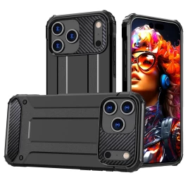 šarvuotas Dėklas iphone 17 Pro Hybrid Armor - Juodas