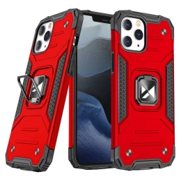 šarvuotas Dėklas + Magnetinis Laikiklis Iphone 13 Pro Ring Armor Raudonas