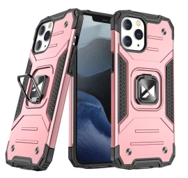 šarvuotas Dėklas + Magnetinis Laikiklis Iphone 13 Ring Armor Rožinis