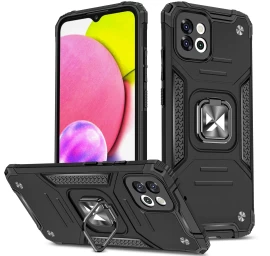 šarvuotas Dėklas Samsung Galaxy A03 Magnetinis Laikiklis Ring Armor Juodas