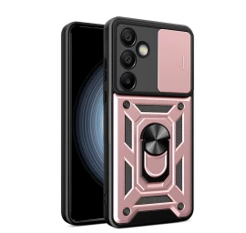 šarvuotas Dėklas samsung Galaxy A26 Su Stovu Ir Fotoaparato Dangteliu hybrid Armor Camshield - Rožinis