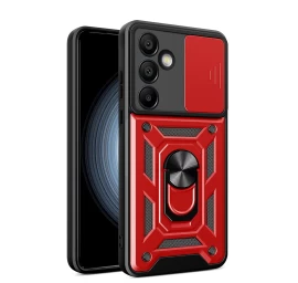 šarvuotas Dėklas Su Fotoaparato Dėklu samsung Galaxy A26 Hybrid Armor Camshield - Raudonas