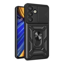 šarvuotas Dėklas Su Fotoaparato žiedu, Skirtas samsung Galaxy S25 Hybrid Armor Camshield - Juodas
