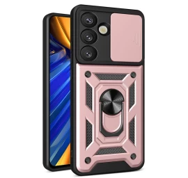 šarvuotas Dėklas Su Fotoaparato žiedu, Skirtas samsung Galaxy S25 Hybrid Armor Camshield - Rožinis