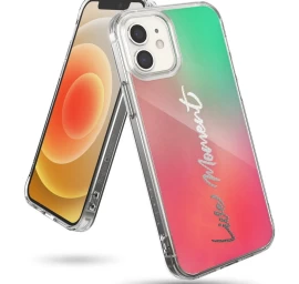 šarvuotas Dėklas Su Gelio Rėmeliu Iphone 12 Mini Fusion Design Rožinės Ir žalios Spalvos