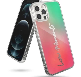 šarvuotas Dėklas Su Gelio Rėmeliu iphone 12 Pro Max Fusion Design Rožinės Ir žalios Spalvų