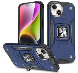šarvuotas Dėklas Su Pirštų Laikikliu iphone 15 Plus Ring Armor, Mėlynas