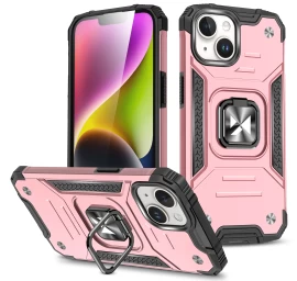 šarvuotas Dėklas Su Pirštų Laikikliu Iphone 15 Plus Ring Armor Rožinio Aukso Spalvos