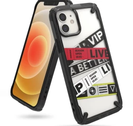 šarvuotas Dėklas Su Rėmeliu iphone 12 Mini Fusion X Design Ticket Band Juodas