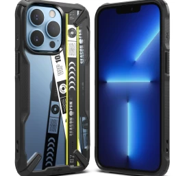 šarvuotas Dėklas Su Rėmeliu iphone 13 Pro Max Fusion X Design Ticket Band Juodas