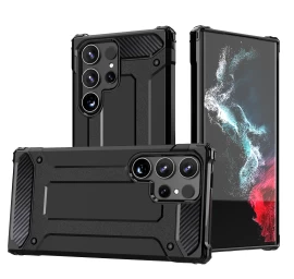 šarvuotas Sustiprintas Dėklas Samsung Galaxy S24 Ultra Hybrid Armor Juodas