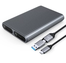 šasi Korpusas Am2c3-2sn Dviem M.2 Sata+nvme Usb-c 10gb/s Diskams - Pilkas