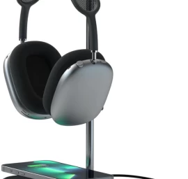 satechi Ausinių Stovas 2in1 - airpods Max Ir Belaidžio įkroviklio Stovas (kosminės Pilkos Spalvos)