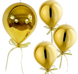 Saugus Plastikinis Eglės Kamuolys „balonas“, Skersmuo 15 Cm – Auksinis