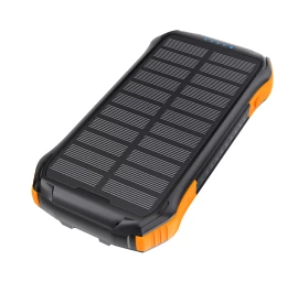 Saulės įkroviklis powerbank 10000 Mah 2x Usb-a - Juodos Ir Oranžinės Spalvos