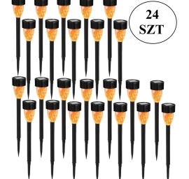 Saulės Lempučių Rinkinys Su Ugnies Efektu 3xled 36,5 Cm - 24 Vnt.