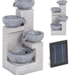 Saulės Sodo Fontanas Su Led Apšvietimu, 4 Dubenys 2w