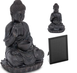 Saulės Sodo Kaskadinis Fontanas Su Led Apšvietimu Budda 1,2 W