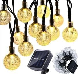 Saulės Sodo Lempos Girlianda Saulės Grandinė 4,9 M 40led šiltai Balta