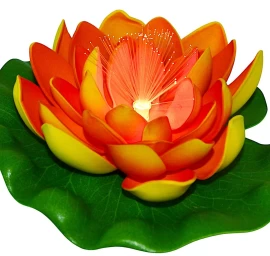 Saulės Vandens Lelijų Lempa 17 Cm Oranžinė