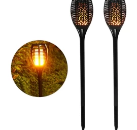 Saulės žibintuvėlis šokančios Liepsnos 10x10x79cm 36 Led Lempos