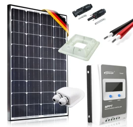 Saulės baterijų komplektas kemperiui 130W su MPPT 10A krovimo reguliatoriumi