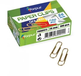 Sąvaržėlės Forpus, geltono metalo, 26mm, apvalios (100)