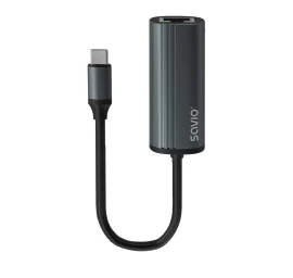 SAVIO Adapter USB-C 3.1 Gen.1 (M) to RJ-45 Gigabit Ethernet (F), 1000 Mbps, AK-56, grey
