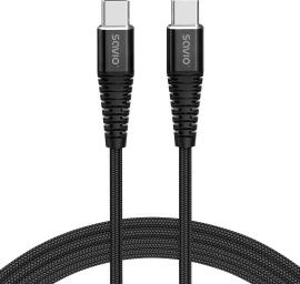 Savio CL-159 USB cable 1 m USB 2.0 USB C - USB C Black