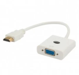 Savio CL-27B video cable adapter HDMI Type A (Standard) VGA (D-Sub) White