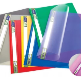 Segtuvėlis skaidriu viršeliu Forpus Premium, A4+, raudonas