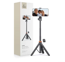 Selfie Lazda bluetooth Nuotraukų Lazda Su Nuotolinio Valdymo Trikojo Galvute 148 Cm - Juoda